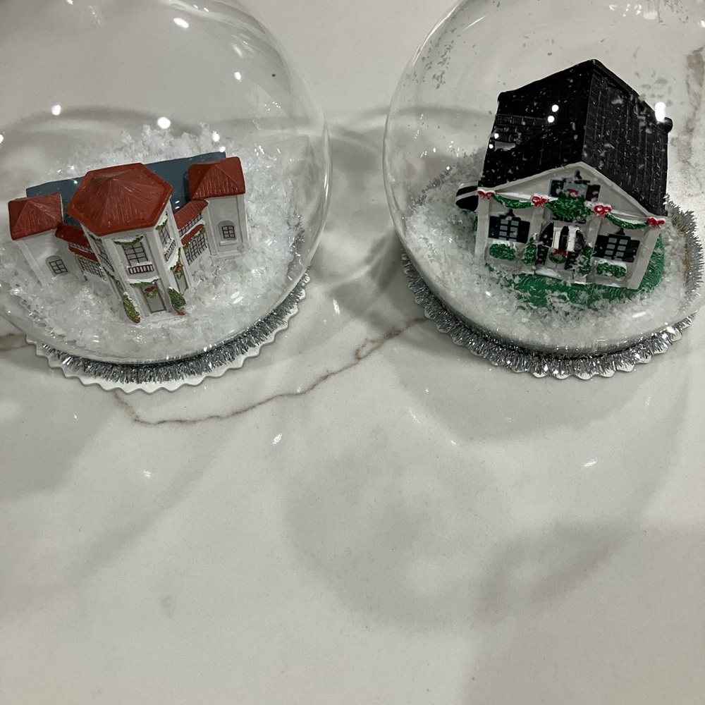 Magnolia Home Silo Joanna Gaines Holiday Ornaments Snow Globes set of 2 New